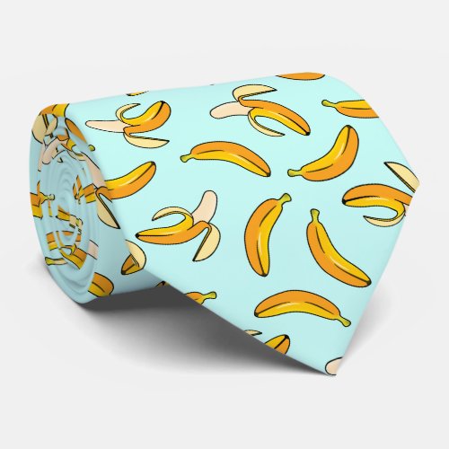 Peeled and Whole Banana Pattern Neck Tie