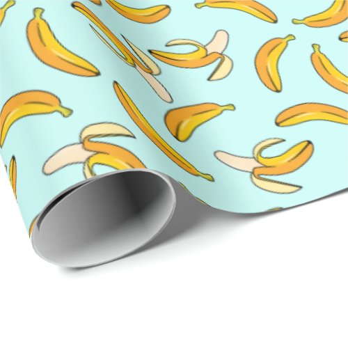 Peeled and Whole Banana Pattern Wrapping Paper