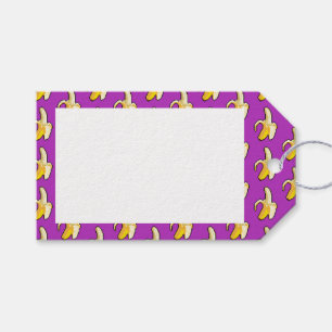 Peeled Yellow Banana Pixel Art Pattern Gift Tags