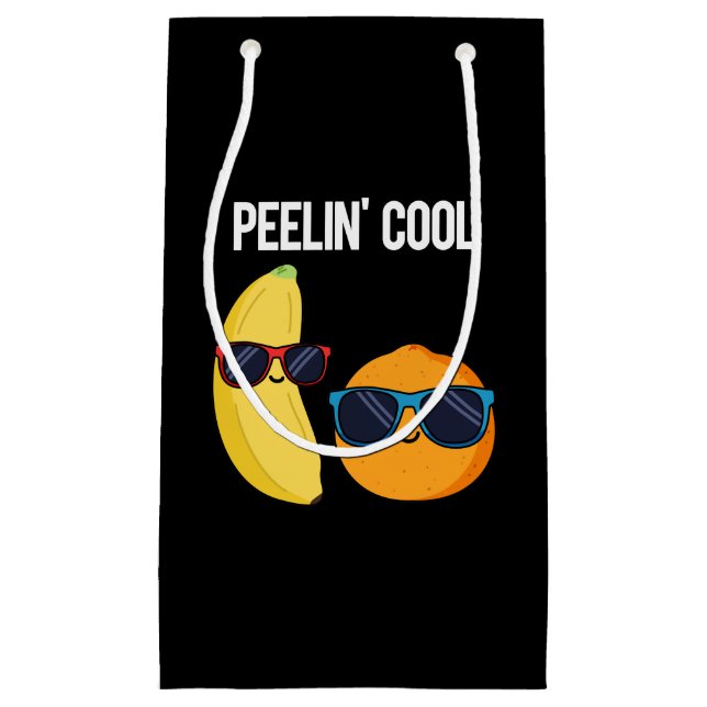 Peelin Cool Funny Fruit Pun Dark BG Small Gift Bag (Front)