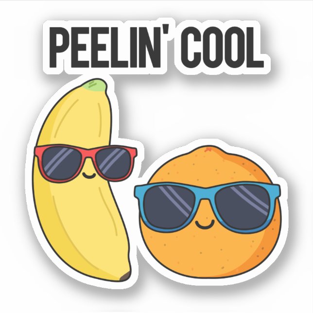 Peelin Cool Funny Fruit Pun  Sticker (Front)
