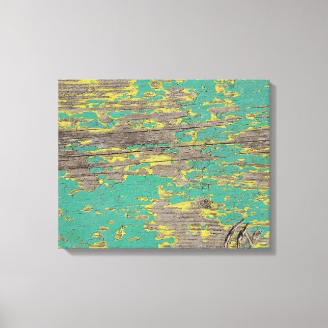 Peeling Green and Yellow Paint Canvas Print (Front)