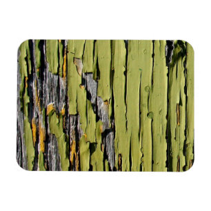 Peeling Green Paint on Weathered Barn Wood Magnet