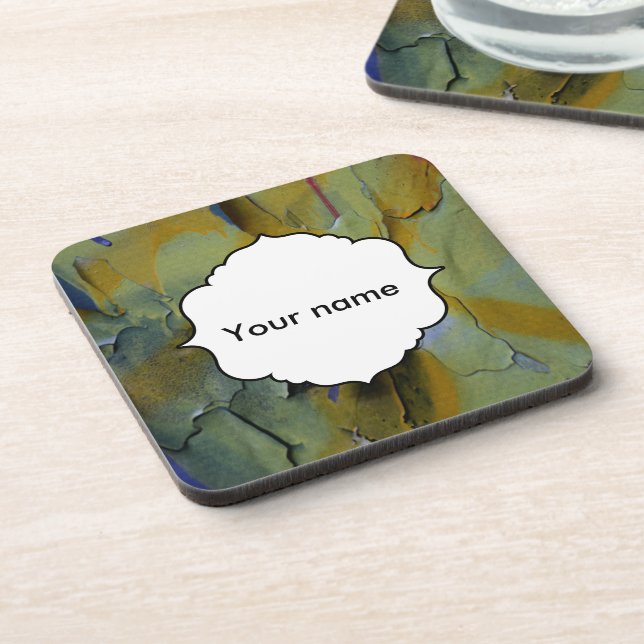 Peeling paint beverage coaster (Left Side)