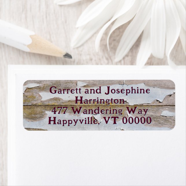 Peeling Paint Rustic Return Address labels (Insitu)