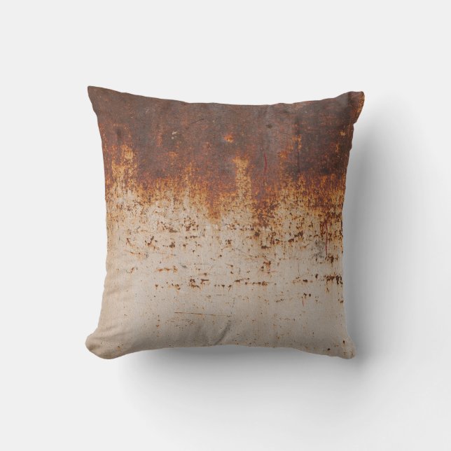 Peeling paint, rusty wall texture. throw pillow (Front)
