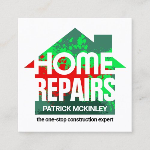 Peeling Paint Splatter Home Repairs Square Business Card