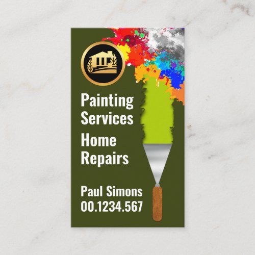 Peeling Paint Splatter Scraper Tool Business Card