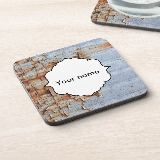 Peeling paint texture beverage coaster (Left Side)