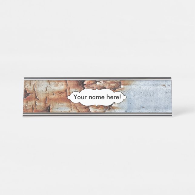 Peeling paint texture desk name plate (Front)