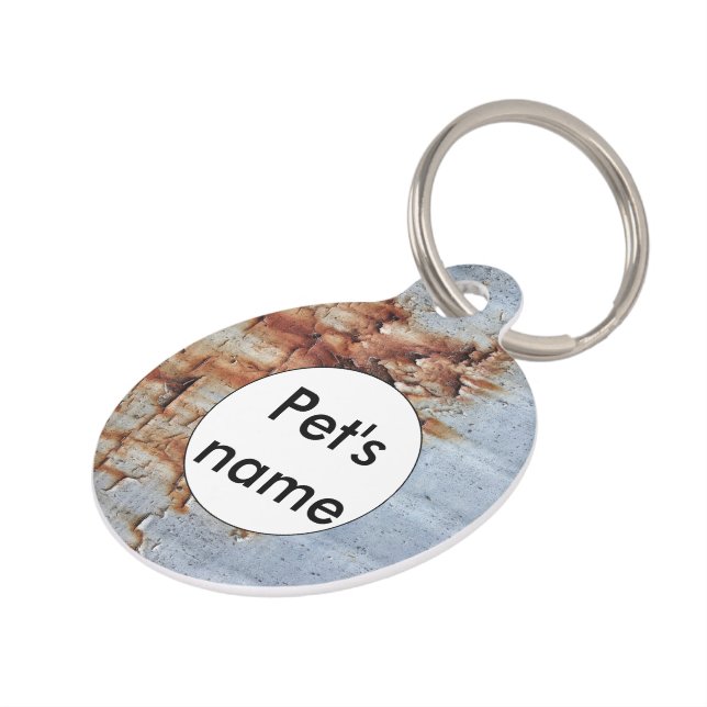 Peeling paint texture pet ID tag (Side)