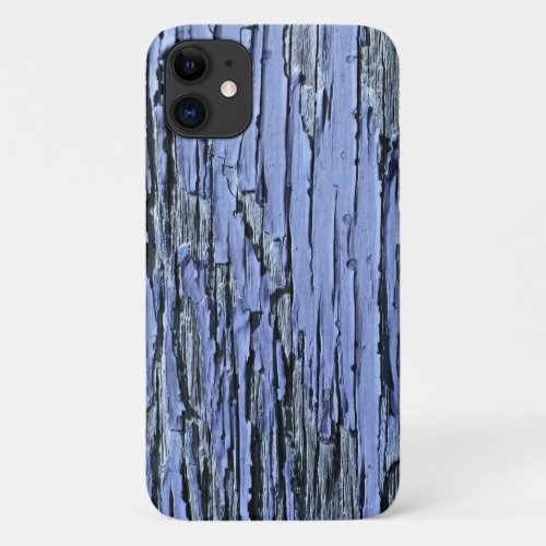 Peeling Paint Wood Blue iPhone 11 Case