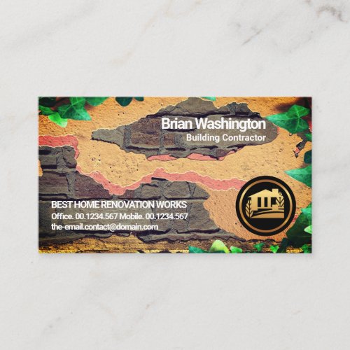 Peeling Plaster Old Brick Stone Wall Masonry Business Card