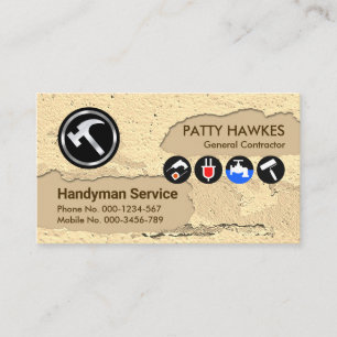 Peeling Plaster Paint Handyman Business Card