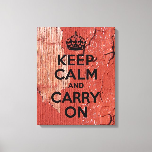 Peeling Red Barn Paint Keep Calm Canvas Print (Front)