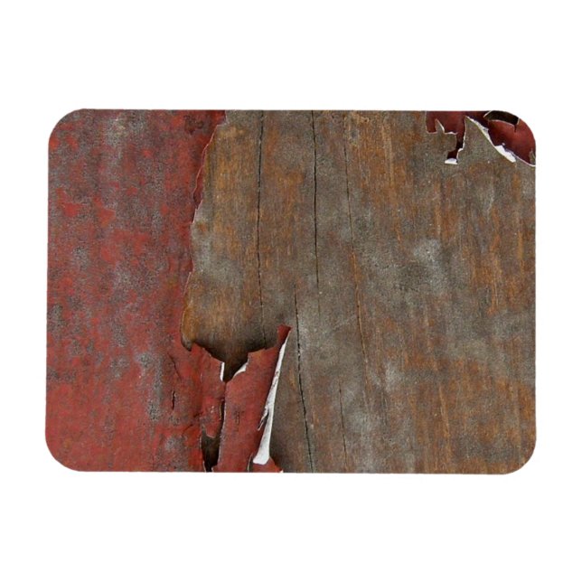 Peeling Red Paint on Old Barn Wood Magnet (Horizontal)
