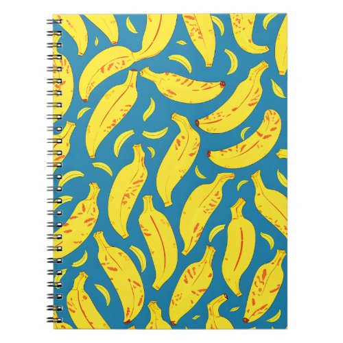 Peeling Tropical Yellow Banana Pattern Notebook