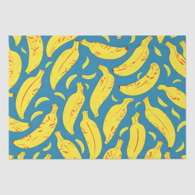 Peeling Tropical Yellow Banana Pattern Tissue Paper (Front)
