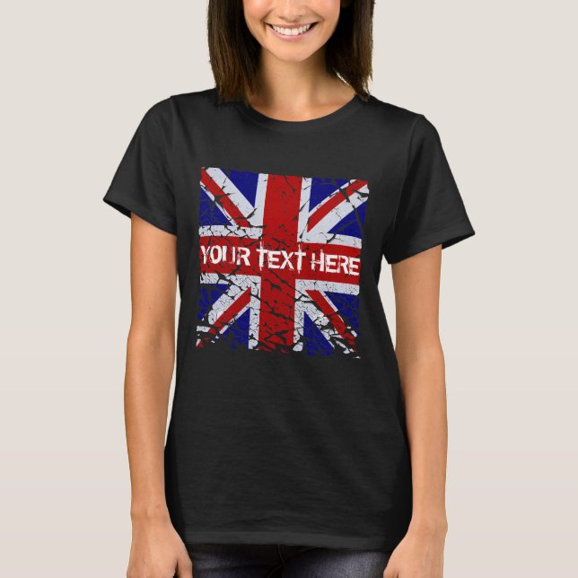 Peeling Union Jack Flag of The UK T-Shirt (Front)
