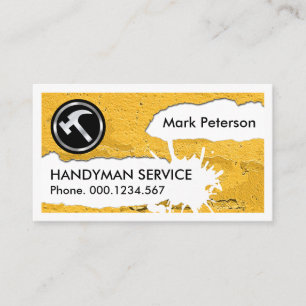 Peeling Wall Paint Splatter Home Repair Business Card