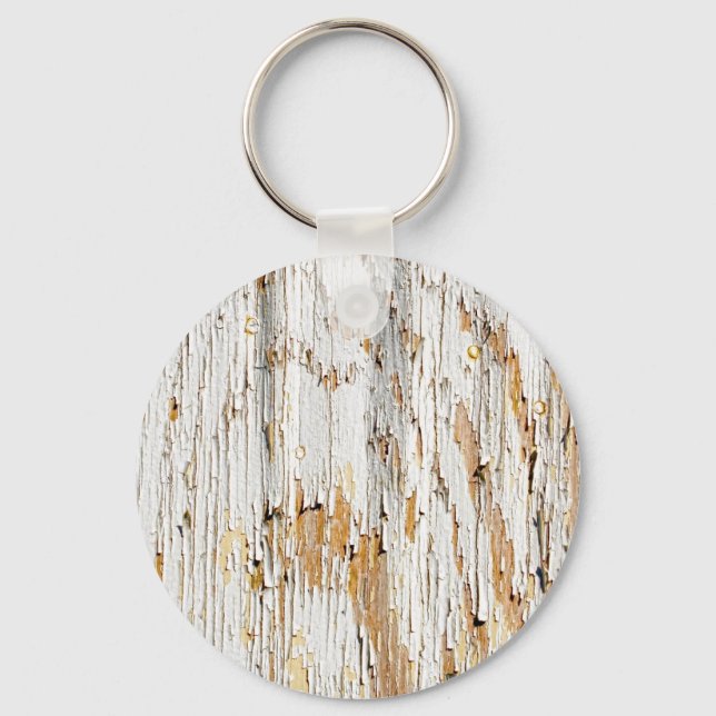 Peeling White Paint Abstract Keychain (Front)
