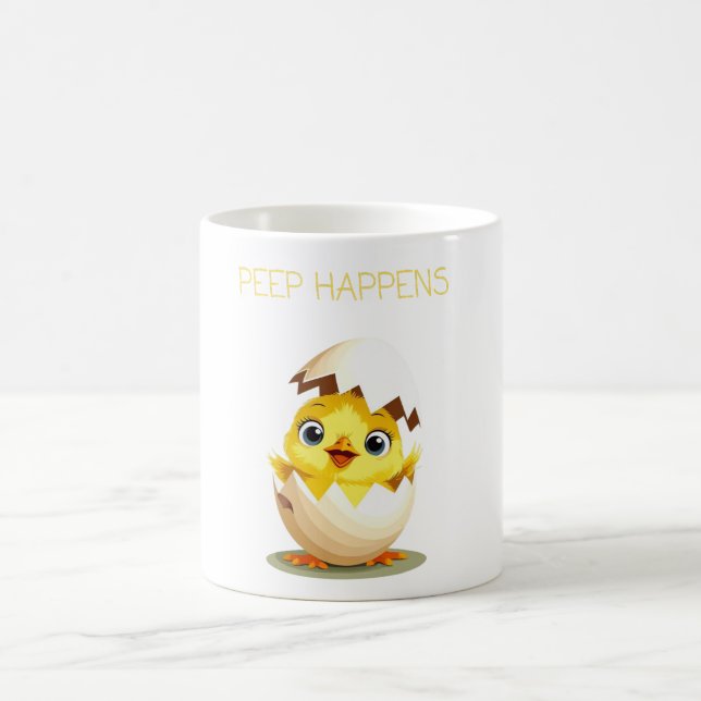 Peep Happens" Cute Chick Baby T-Shirt Coffee Mug (Center)