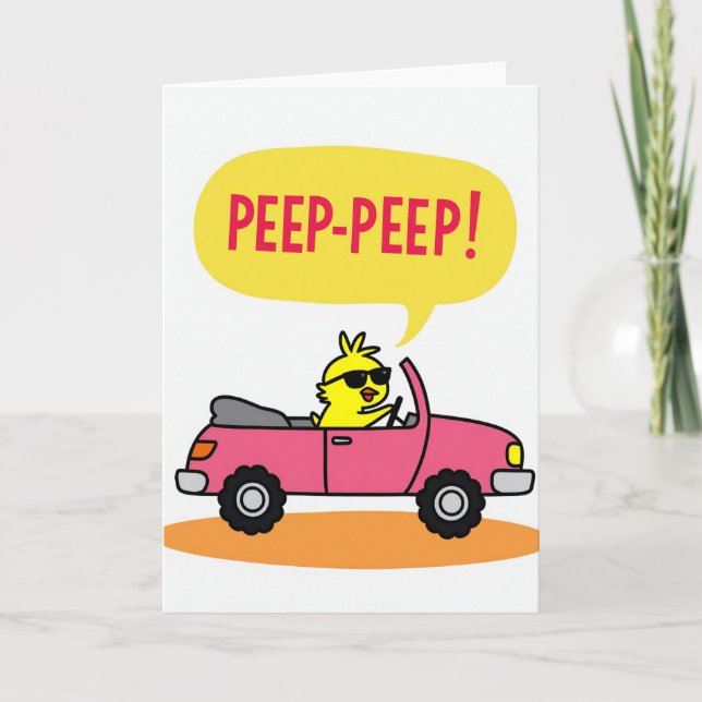 Peep Peep Fun Ride Greeting Card (Front)