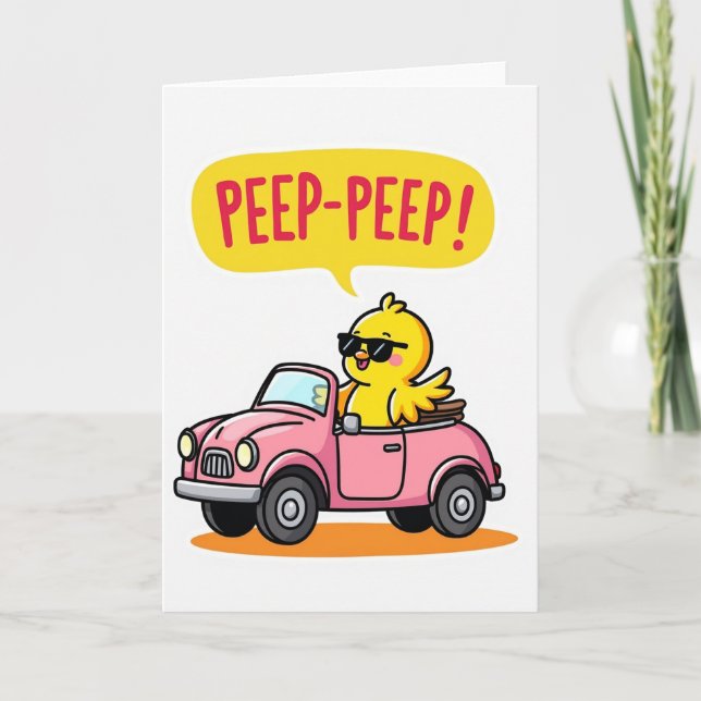 Peep Peep Fun Ride Illustration Card (Front)