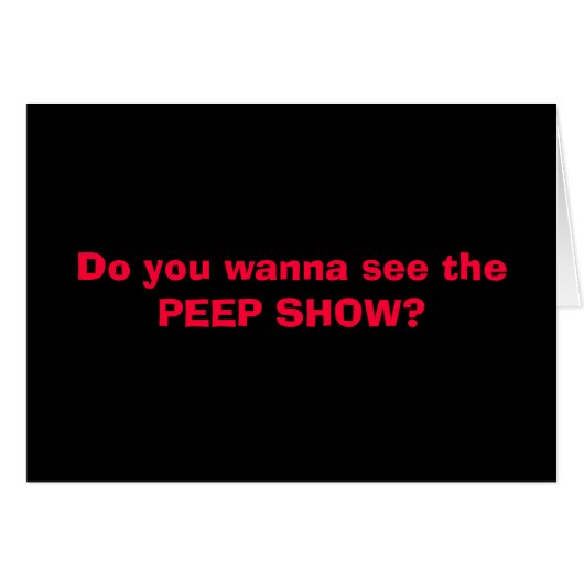 PEEP SHOW!!! (Front Horizontal)