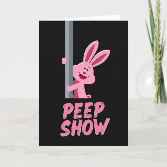 Peep Show Funny Pink Creature Card (Front)