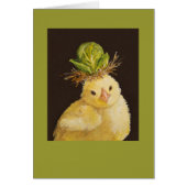 Peep with Brussels sprout hat card (Front)
