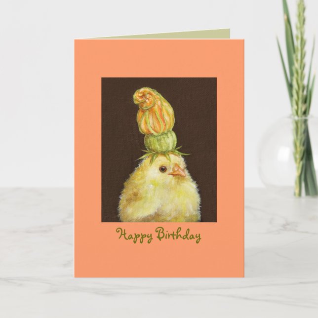 peep with squash blossom hat card (Front)