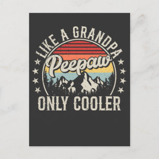 Peepaw Like a Grandpa Only Cooler Retro Postcard