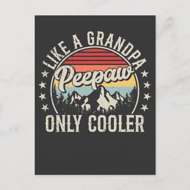 Peepaw Like a Grandpa Only Cooler Retro Postcard (Front)