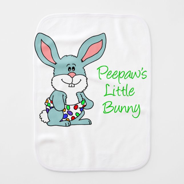 Peepaw's Little Bunny Burp Cloth (Front)