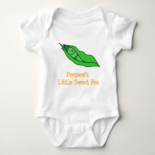 Peepaws Little Sweet Pea Baby Bodysuit