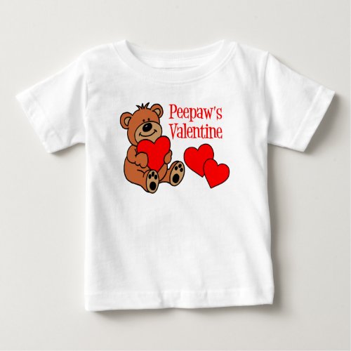 Peepaws Valentine Bear Baby T_Shirt