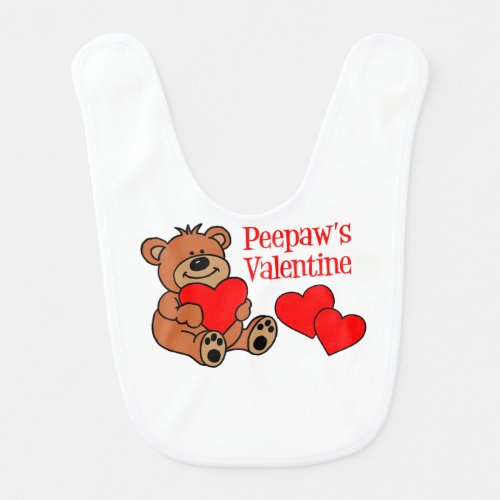 Peepaws Valentine Bear Bib