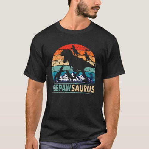 Peepawsaurus T Rex Peepaw Dinosaur 4 Kids Fathers T_Shirt
