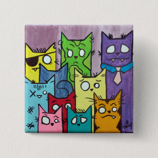 Peepers Cat Family Button