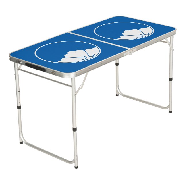 Peephole-view rhombic chinese flower in threadlike beer pong table (Angled)