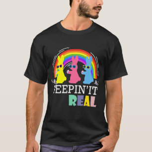 Peepin It Real Happy Easter Bunny Egg Hunt Funny T-Shirt