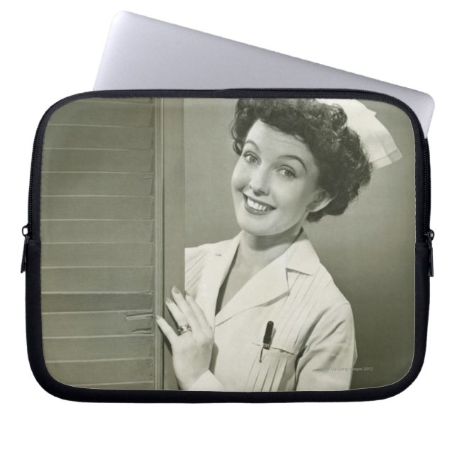 Peeping Nurse Laptop Sleeve (Front)