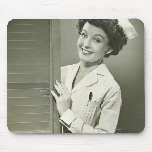 Peeping Nurse Mouse Pad (Front)