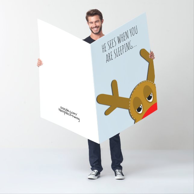 Peeping Reindeer Giant Christmas Card (In Situ)