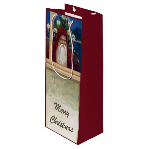 Peeping Santa Wine Gift Bag