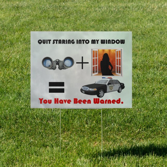 Peeping Tom Warning Sign (Yard Sign) | Zazzle