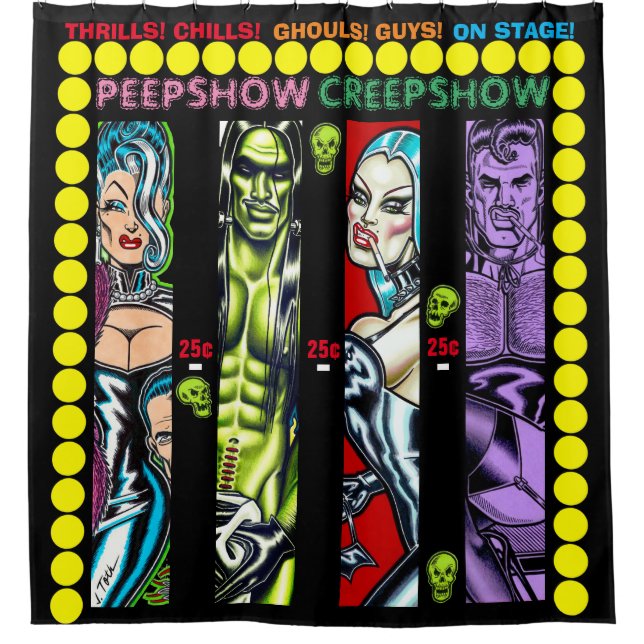 Peepshow Creepshow Shower Curtain (Front)