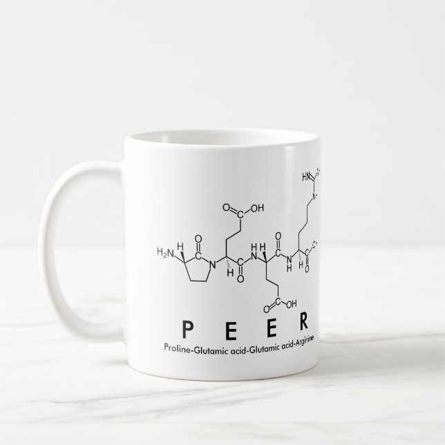 Peer peptide name mug (Left)