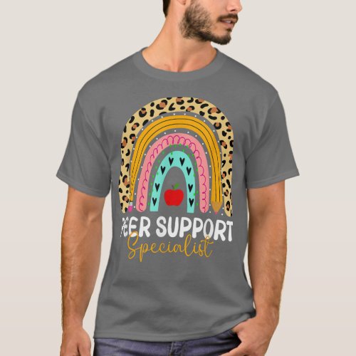 Peer Support Specialist Leopard Rainbow Healthcare T_Shirt